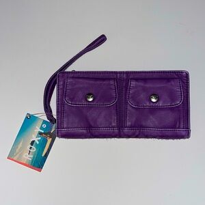Roxy purple wristlet wallet
